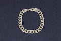Silver Flat Curb Link Bracelet with Lobster Clasp