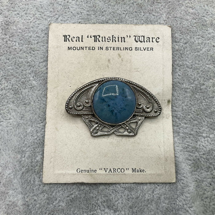 Silver Ruskin plaque brooch