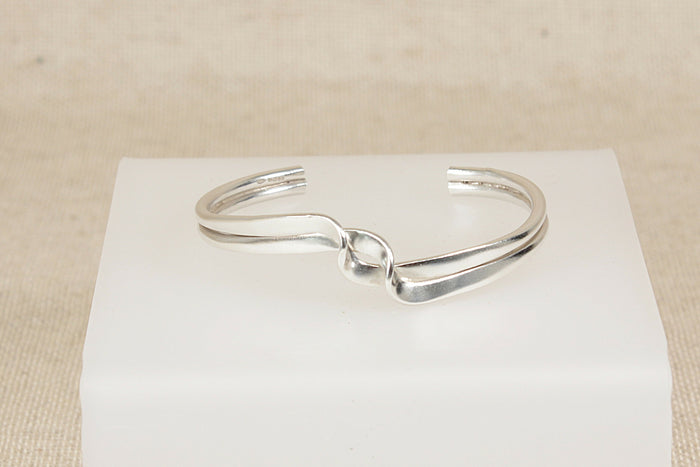 Silver Twist Tension Bangle