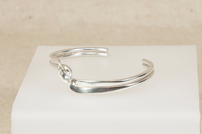 Silver Twist Tension Bangle