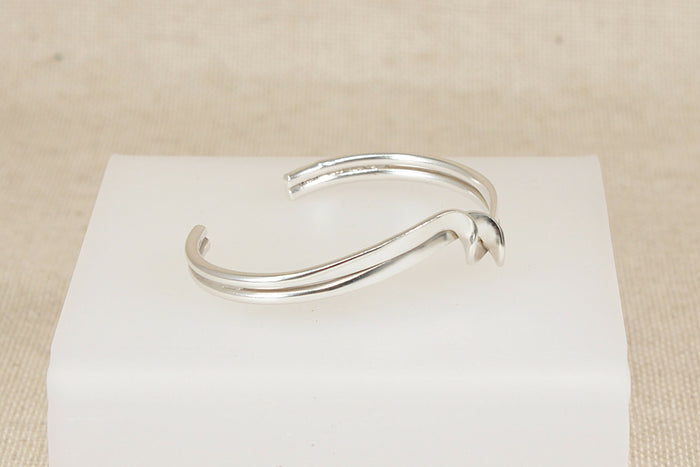 Silver Twist Tension Bangle