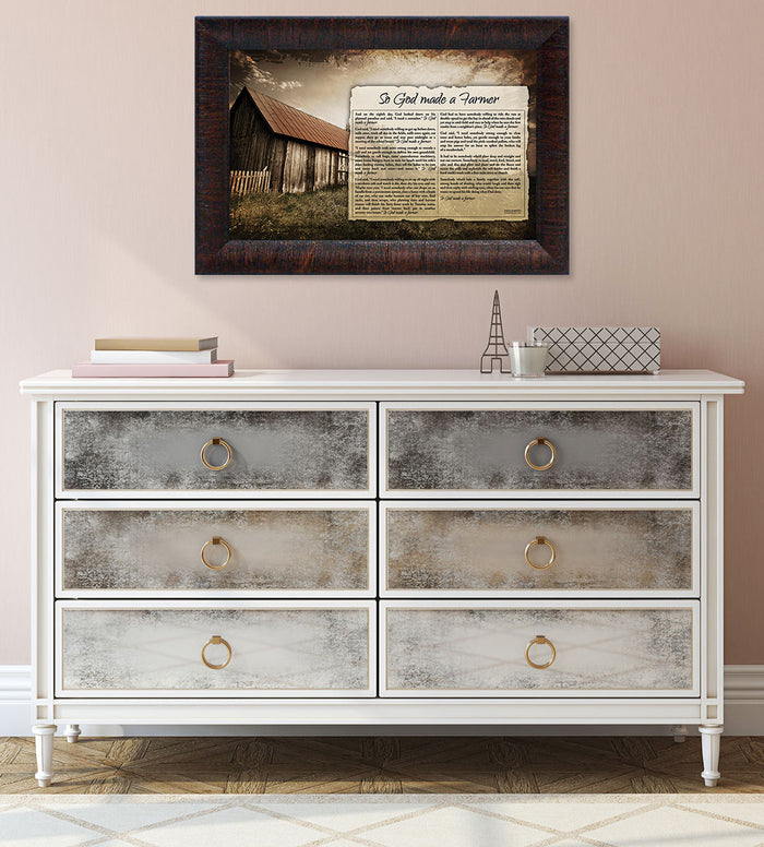 So God Made a Farmer (Rustic): Framed with Glass