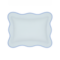Soft Blue & Cornflower Linen Scallop Shams