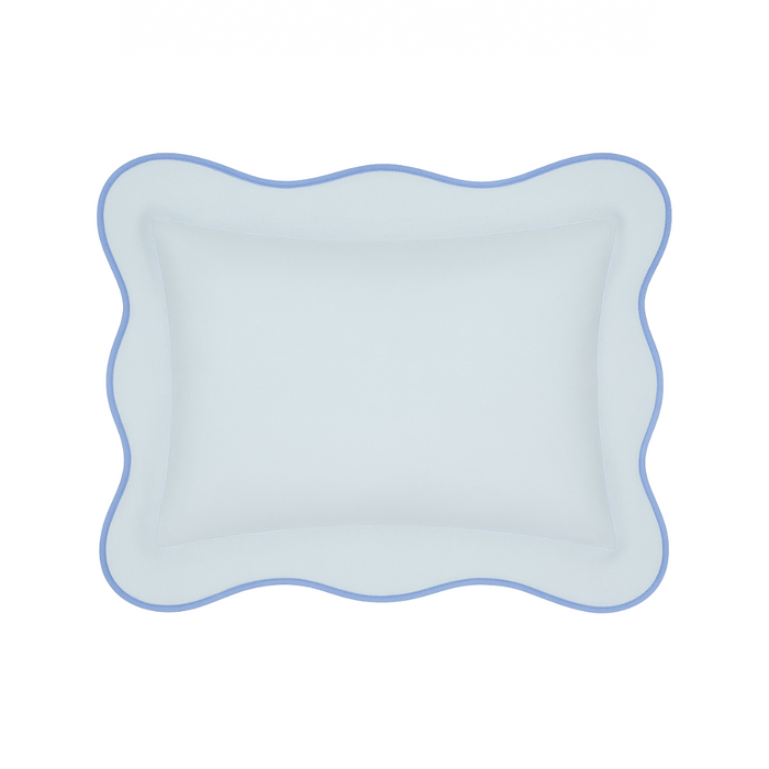 Soft Blue & Cornflower Linen Scallop Shams