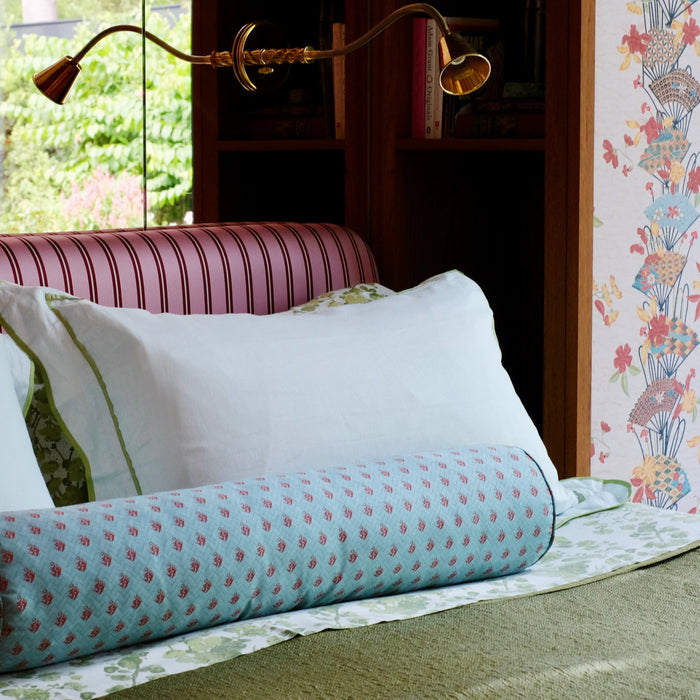 Soft Blue & Thyme Linen Scallop Shams