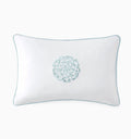 Storia White and Poolside Blue Decorative Pillow by Sferra | Throw Pillows at Fig Linens and Home
