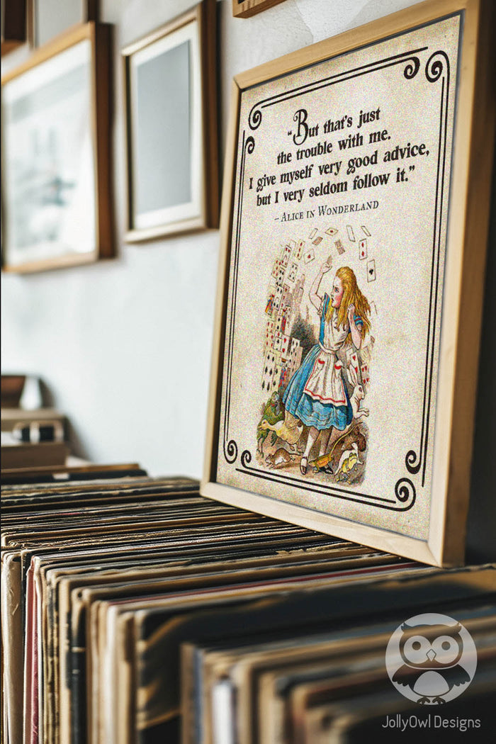 Storybook Book Themed Inspirational Quotes Sign from Classic Children's Book - Alice In Wonderland