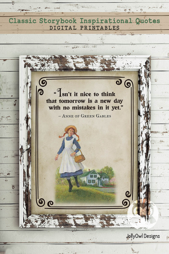 Storybook Book Themed Inspirational Quotes Sign from Classic Children's Book - Anne Of Green Gables - Jolly Owl Designs