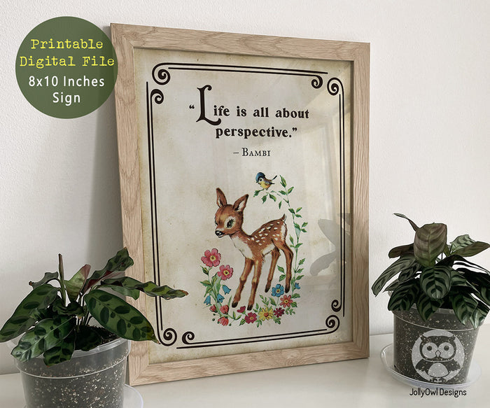 Storybook Book Themed Inspirational Quotes Sign from Classic Children's Book - Bambi - Jolly Owl Designs