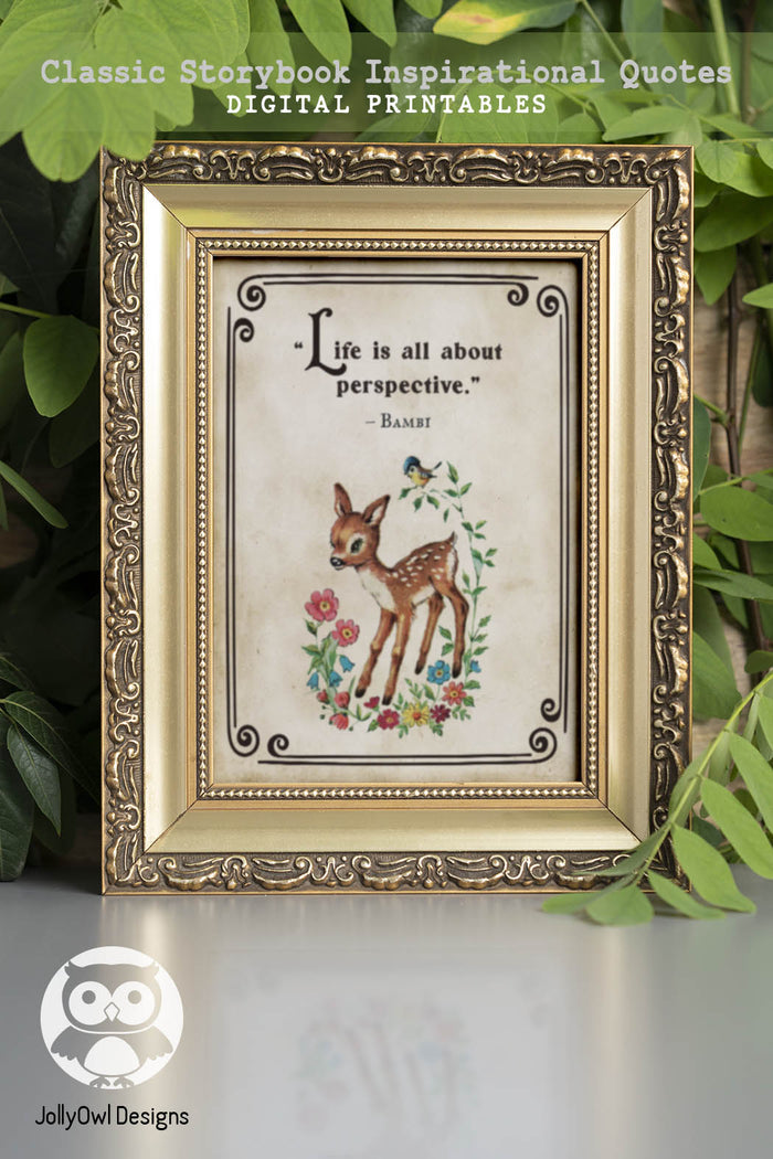 Storybook Book Themed Inspirational Quotes Sign from Classic Children's Book - Bambi - Jolly Owl Designs