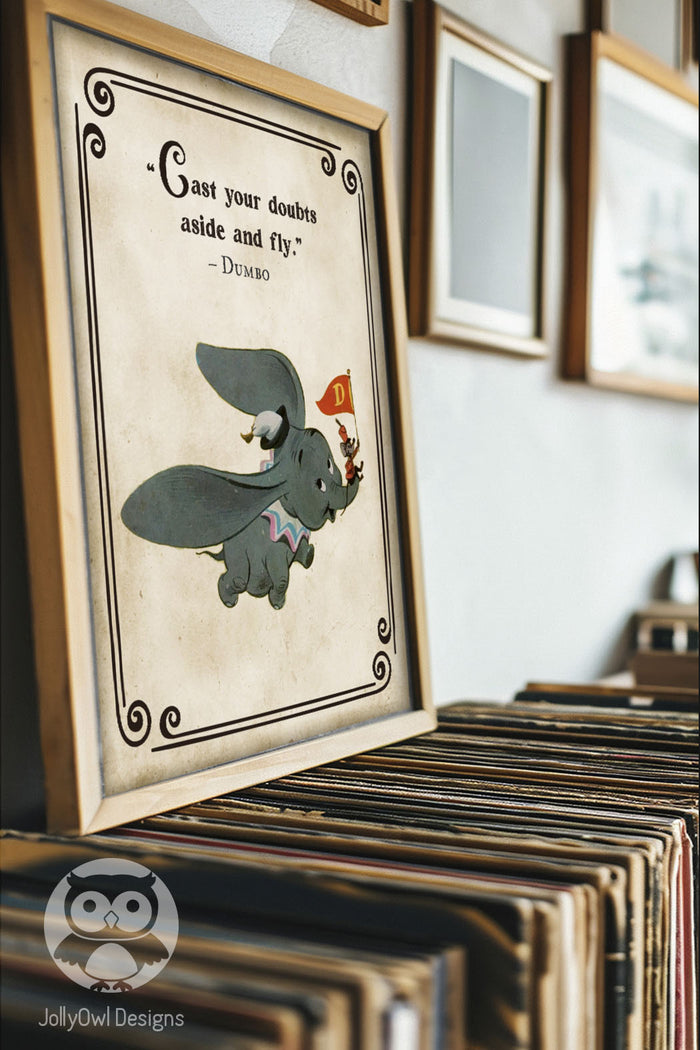 Storybook Book Themed Inspirational Quotes Sign from Classic Children's Book - Dumbo