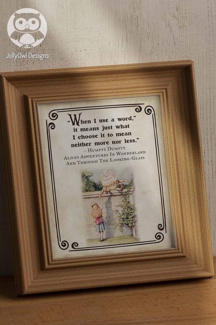 Storybook Book Themed Inspirational Quotes Sign from Classic Children's Book - Humpty Dumpty