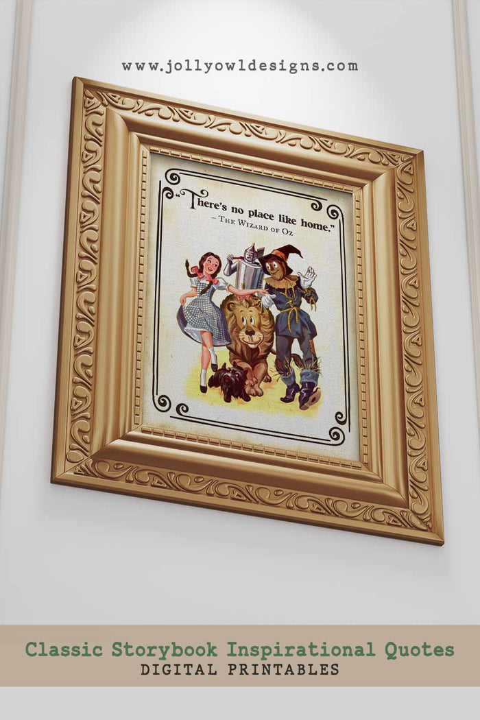 Storybook Book Themed Inspirational Quotes Sign from Classic Children's Book - Wizard Of Oz-Dorothy