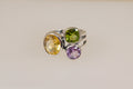 Stunning Bold Sterling Silver Multi-Gem Studio Style Ring