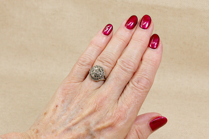 Stylish Art Deco Silver & Marcasite Statement Ring