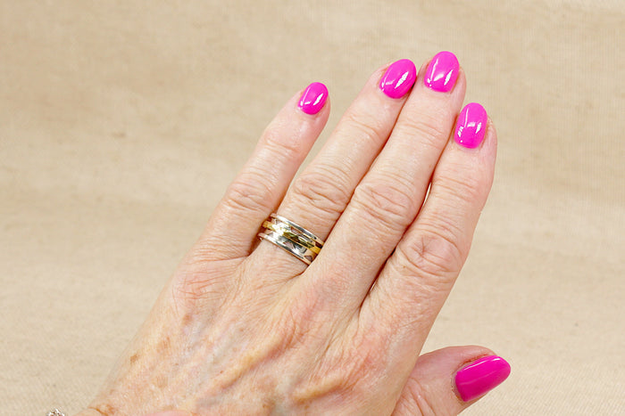 Stylish Contemporary Silver Spinner Ring