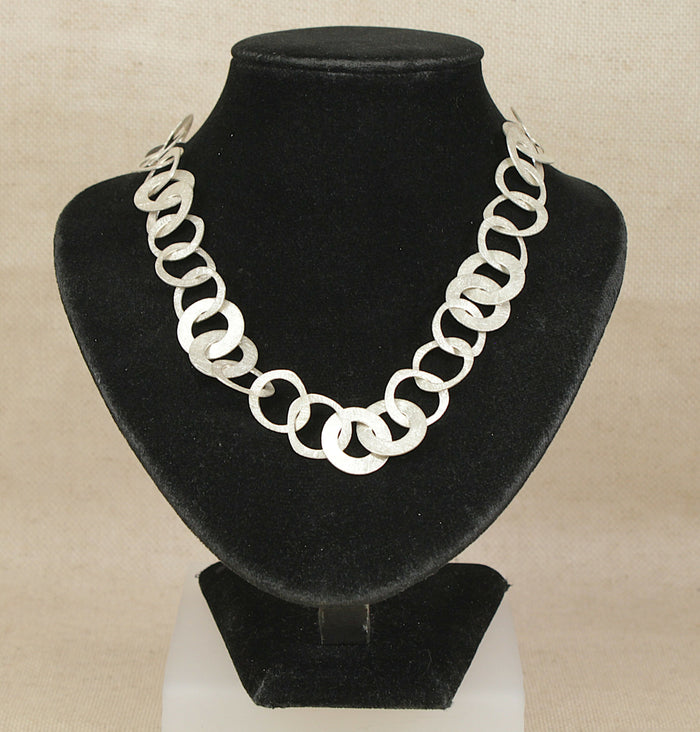 Stylish Designer Sterling Silver Necklace – 1960s Inspired Design