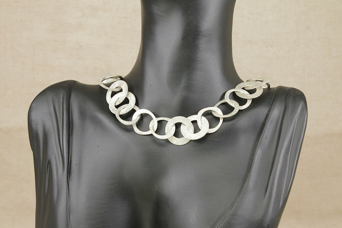 Stylish Designer Sterling Silver Necklace – 1960s Inspired Design