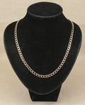 Stylish Sterling Silver & 9ct Bonded Gold Flat Curb Chain – 20½ Inches