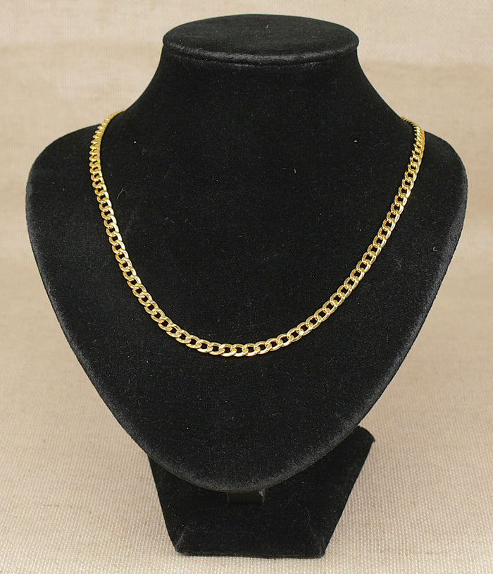 Stylish Sterling Silver & 9ct Bonded Gold Flat Curb Chain