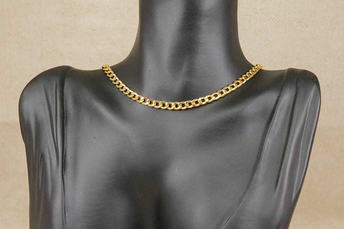 Stylish Sterling Silver & 9ct Bonded Gold Flat Curb Chain