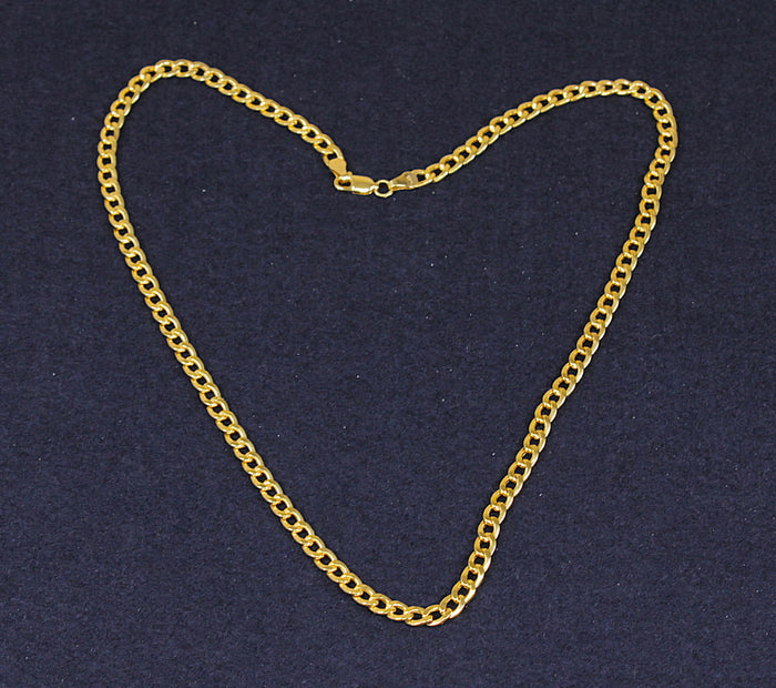 Stylish Sterling Silver & 9ct Bonded Gold Flat Curb Chain