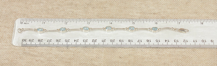 Stylish Sterling Silver & Blue Topaz Bracelet – Birmingham Hallmarks