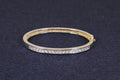 Stylish Sterling Silver Hinged Bangle with Square-Cut CZ