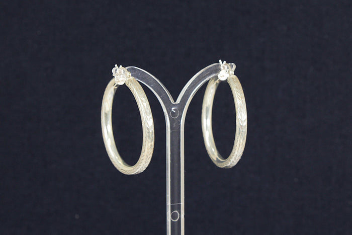 Stylish Sterling Silver Large Hoop Earrings