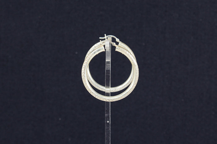 Stylish Sterling Silver Large Hoop Earrings