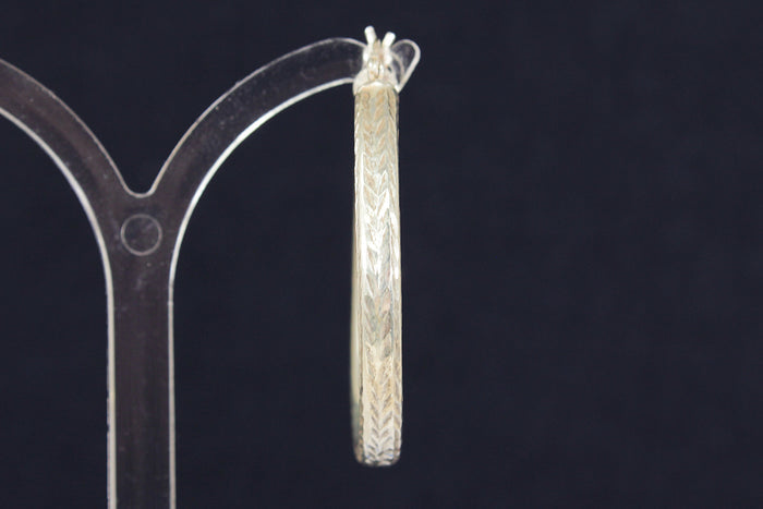 Stylish Sterling Silver Large Hoop Earrings