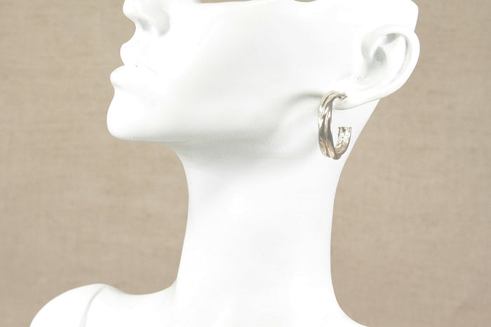 Stylish Sterling Silver Twisted Hoop Earrings