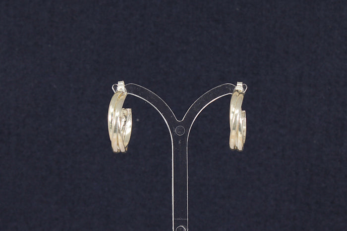 Stylish Sterling Silver Twisted Hoop Earrings