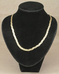 Stylish Vintage Italian Sterling Silver Gilt Plaited Necklace