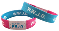 Tap To Pray Wristband Blue & Pink WWJD