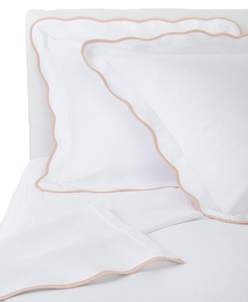 Taupe Pique Scallop Coverlets