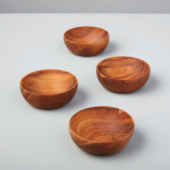 Teak Round Bowls, set of 4