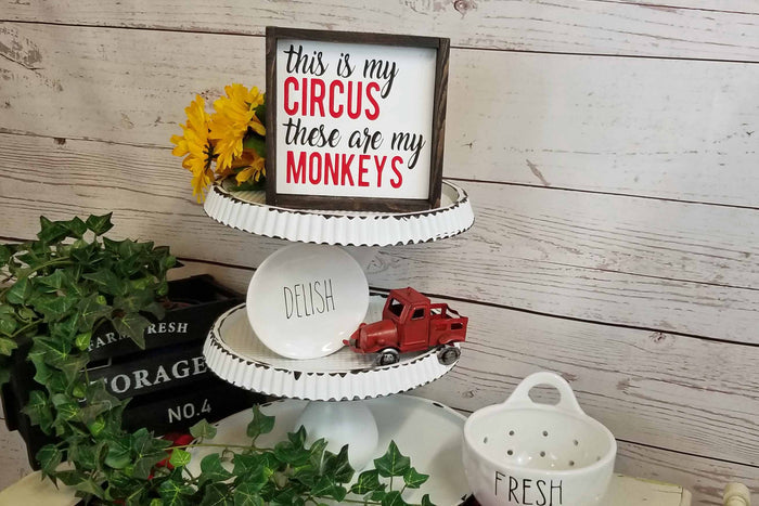 This Is My Circus These Are My Monkeys Sign, Funny Family Wood Sign, Playroom Wall Decor, Farmhouse Living Room Sign, Cute Mom Gift
