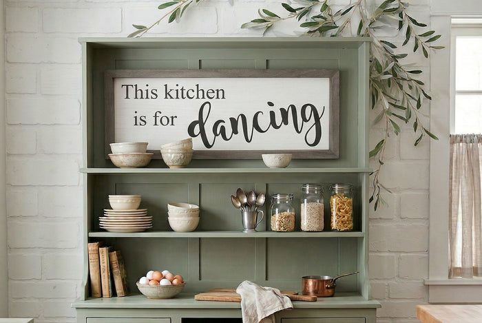 This Kitchen is for Dancing Wood Sign | Farmhouse Wall Decor for Kitchen and Dining Room