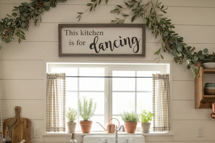 This Kitchen is for Dancing Wood Sign | Farmhouse Wall Decor for Kitchen and Dining Room
