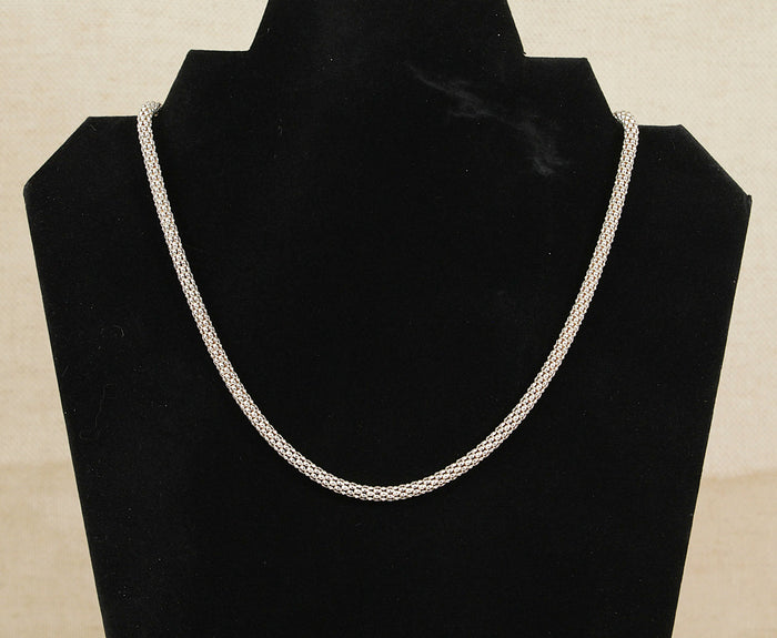 Timeless & Elegant Sterling Silver Chunky Rope Necklace Chain – 18 Inches