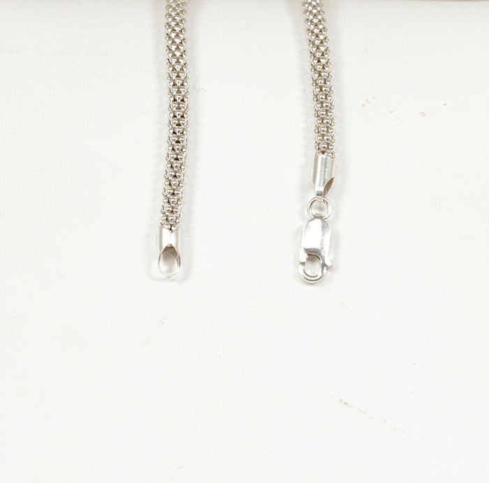 Timeless & Elegant Sterling Silver Chunky Rope Necklace Chain – 18 Inches