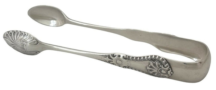 Victorian Pair of Scottish Silver Sugar Tongs. Glasgow 1874, Robert Scott. 1.7 troy ounces.