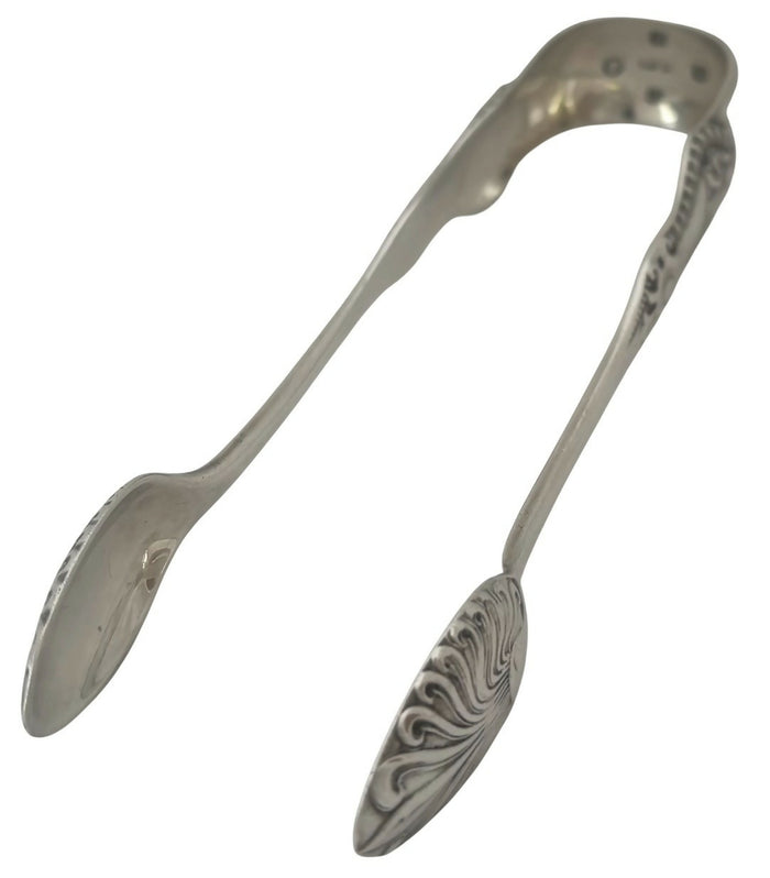 Victorian Pair of Scottish Silver Sugar Tongs. Glasgow 1874, Robert Scott. 1.7 troy ounces.
