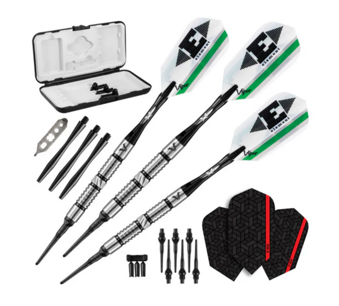 Viper Element 90% Tungsten Shark Fin Barrel Soft Tip Dart Set - 18g