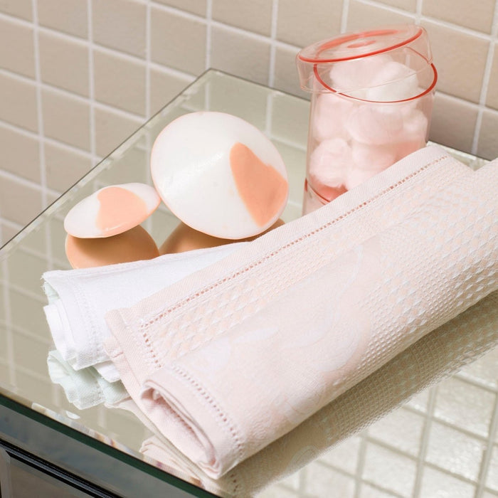 Volupté Pink Bath Collection by Le Jacquard Francais at Fig Linens and Home 1