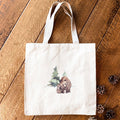 Watercolor Bear Scene - Customizable Canvas Tote Bag