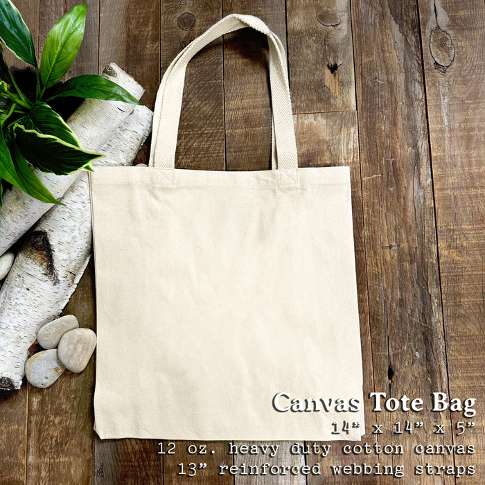 Watercolor Bear Scene - Customizable Canvas Tote Bag