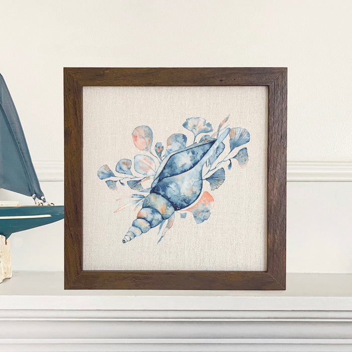 Watercolor Tulip Shell - Framed Sign