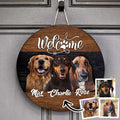 Welcome Custom Round Wood Sign Personalized Gift For Pet Lovers